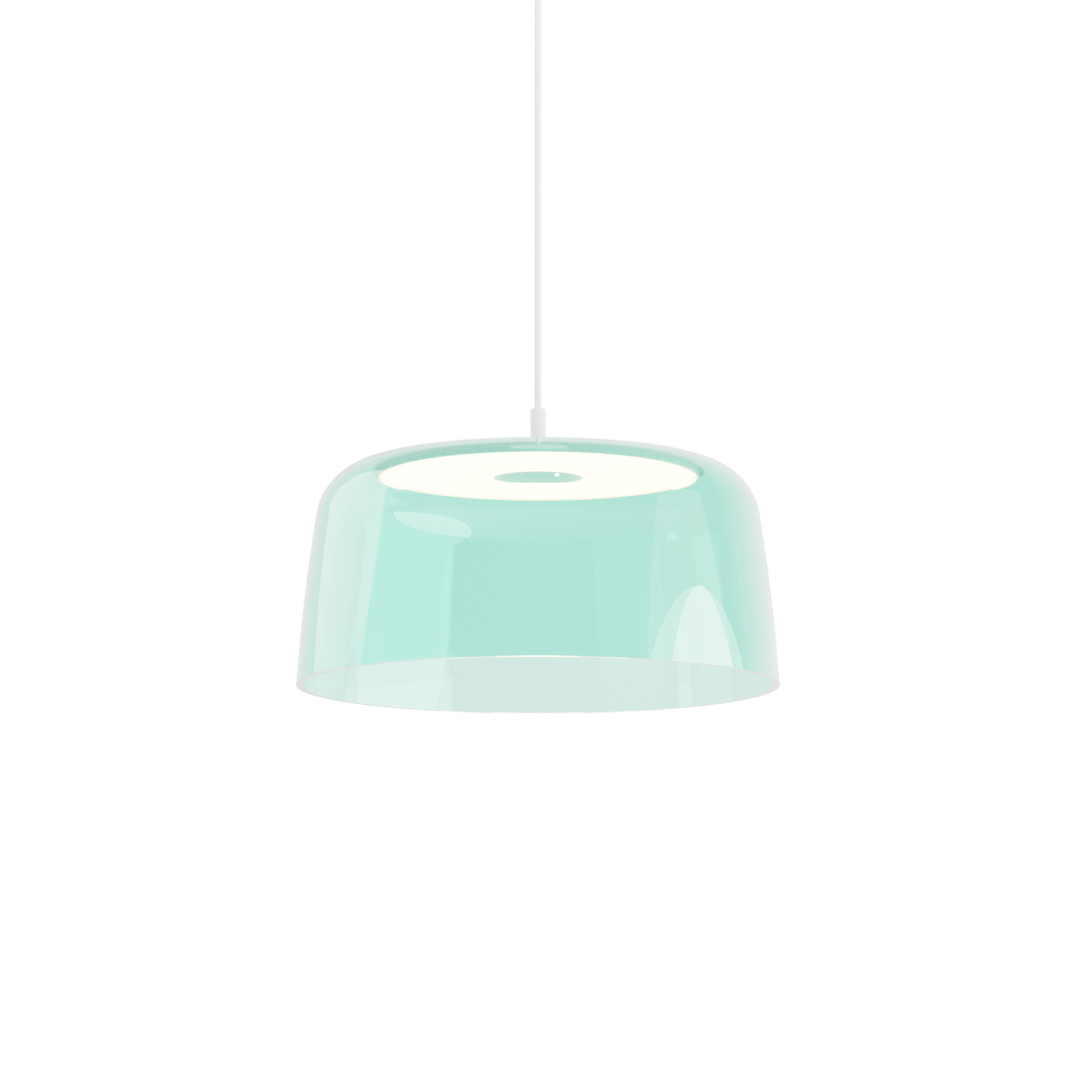 Yurei LED 14 inch Matte White Pendant Ceiling Light in Acrylic Blue